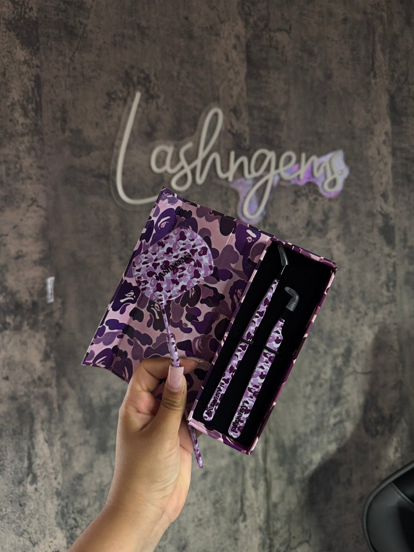 B✮pe tweezers purple + mirror